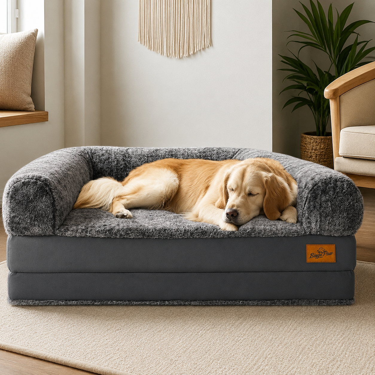 Flausi KuschelDuo XXL Mensch-und-Hund-Bett 180 cm faltbar und orthopädisch