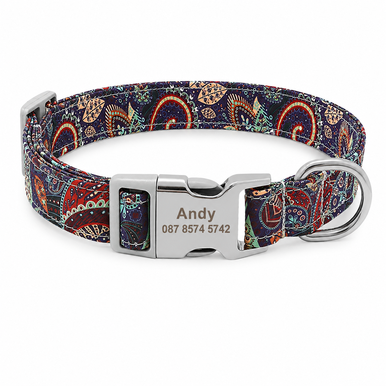 Flausi NamensBand Auffälliges Designer-Muster mit edler Gravur-Schnalle