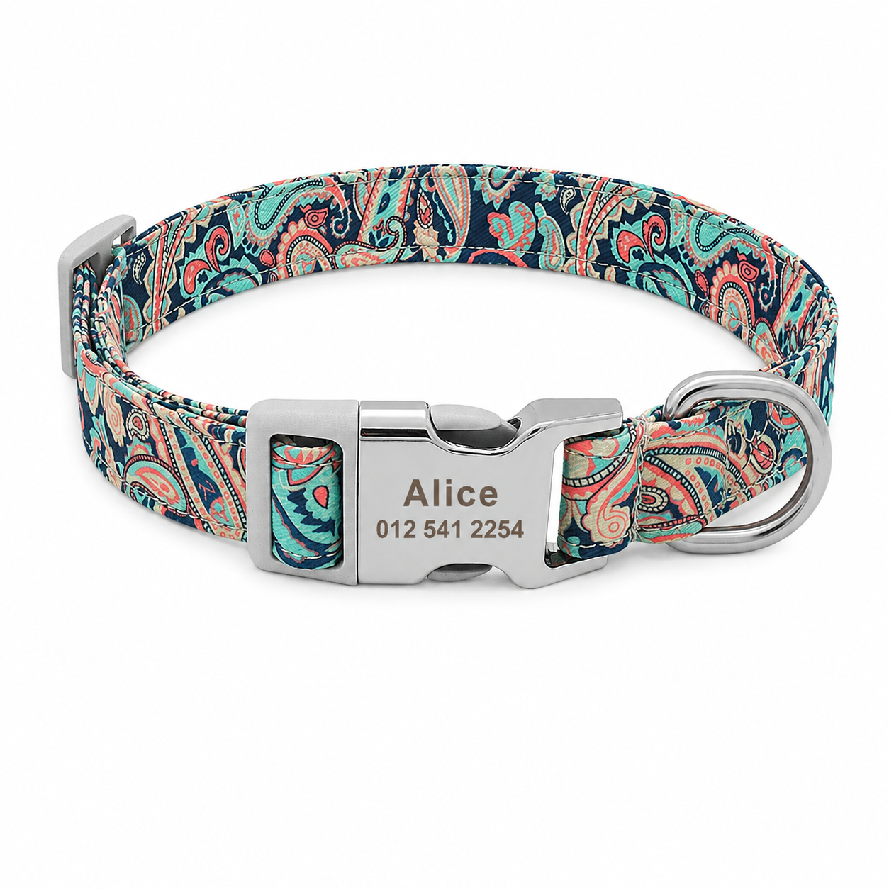 Flausi NamensBand Auffälliges Designer-Muster mit edler Gravur-Schnalle
