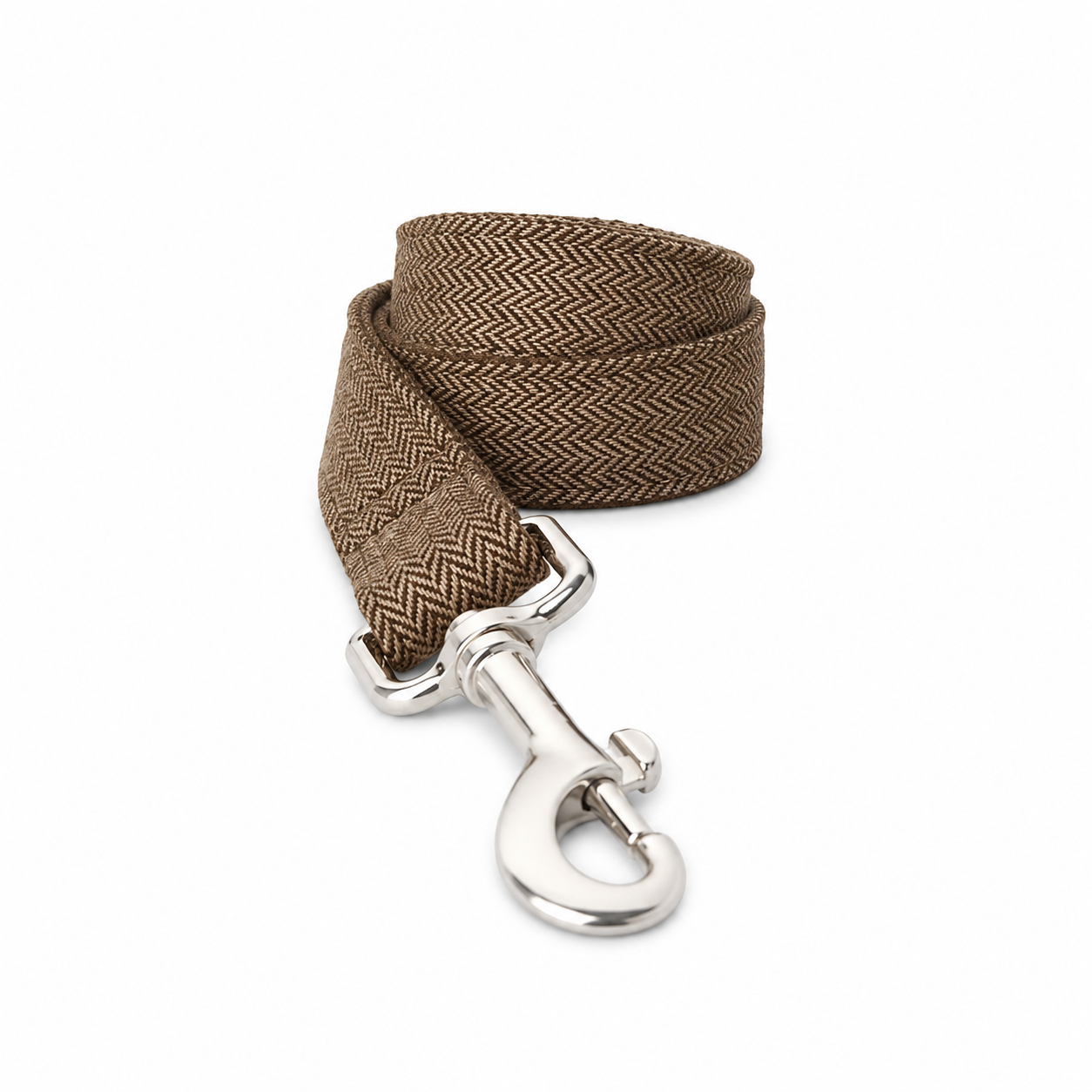 Flausi NamensBand Edles Fischgrät-Halsband mit Gravur-Schnalle