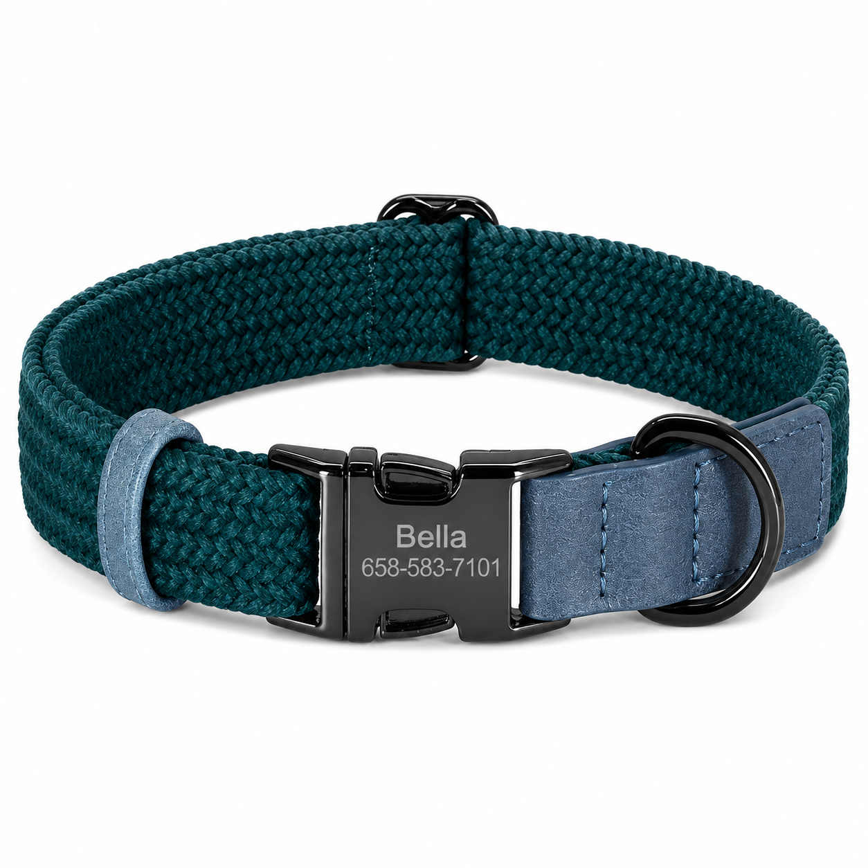 Flausi NamensBand Edles geflochtenes Nylon mit graviertem Verschluss