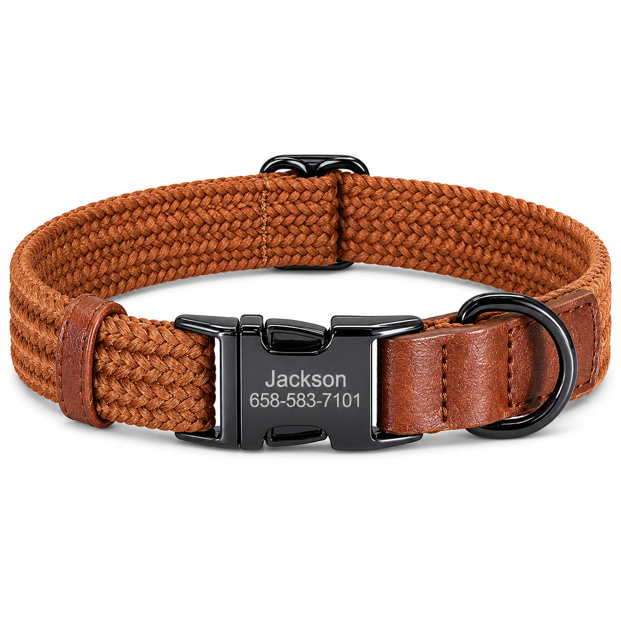 Flausi NamensBand Edles geflochtenes Nylon mit graviertem Verschluss