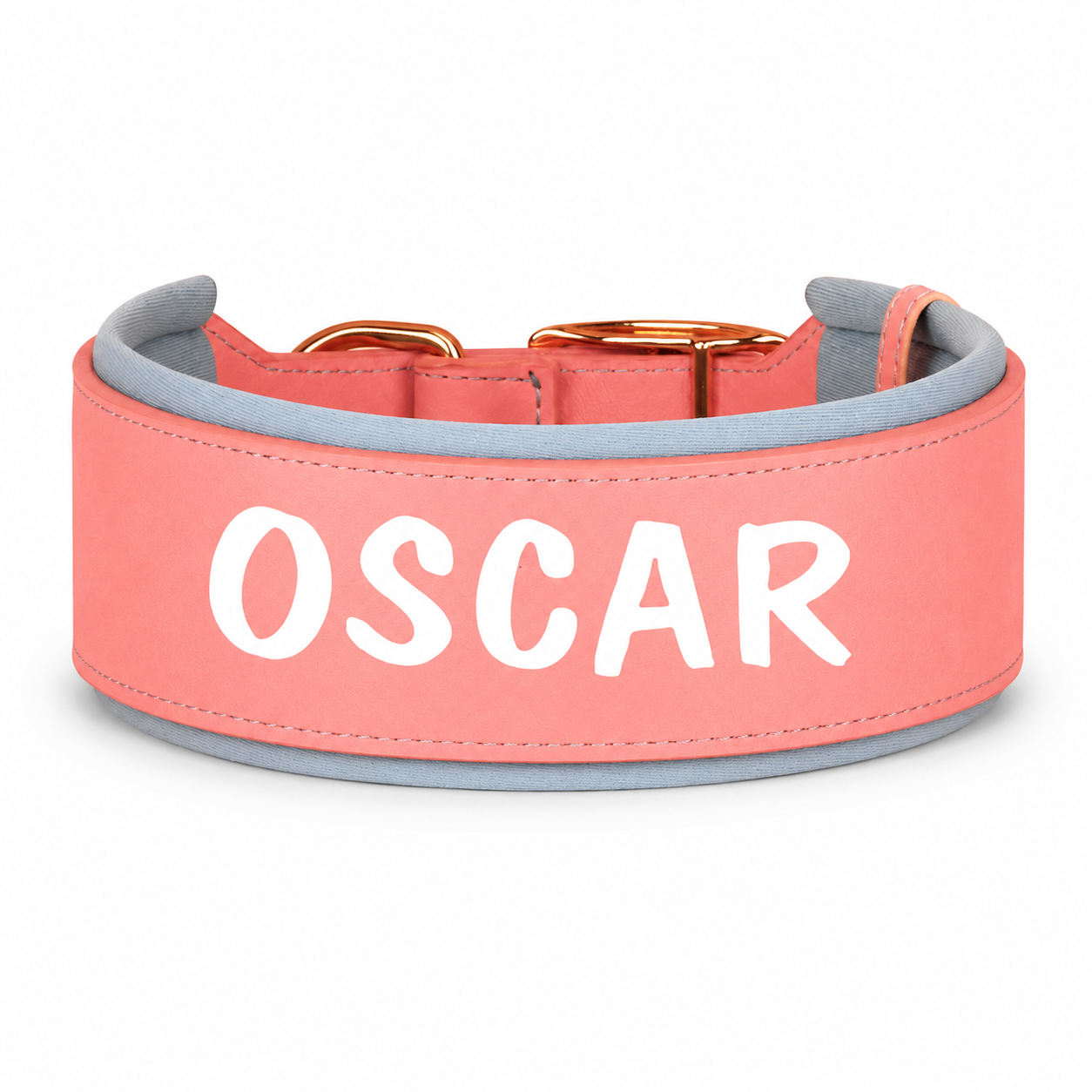 Flausi NamensBand Edles Leder-Halsband in Zweifarb-Optik