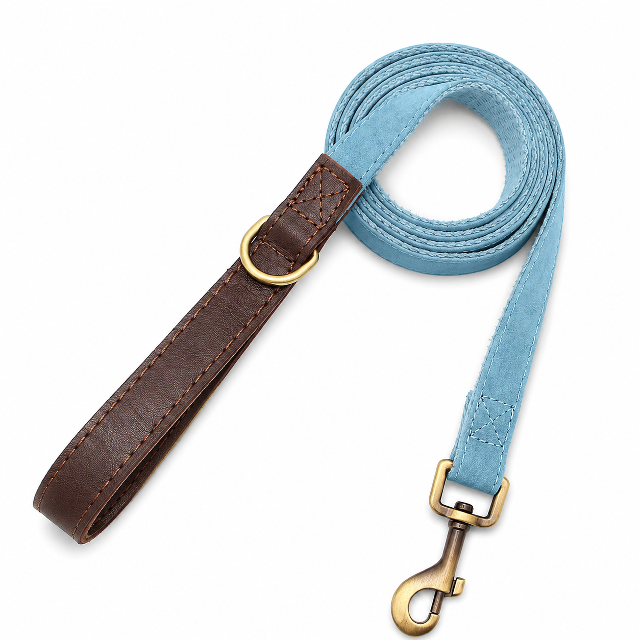 Flausi NamensBand Edles Leder-Komplettset mit Gravur und Leine