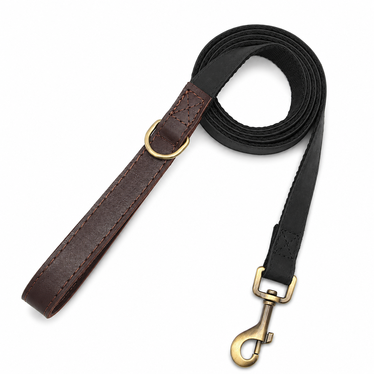 Flausi NamensBand Edles Leder-Komplettset mit Gravur und Leine