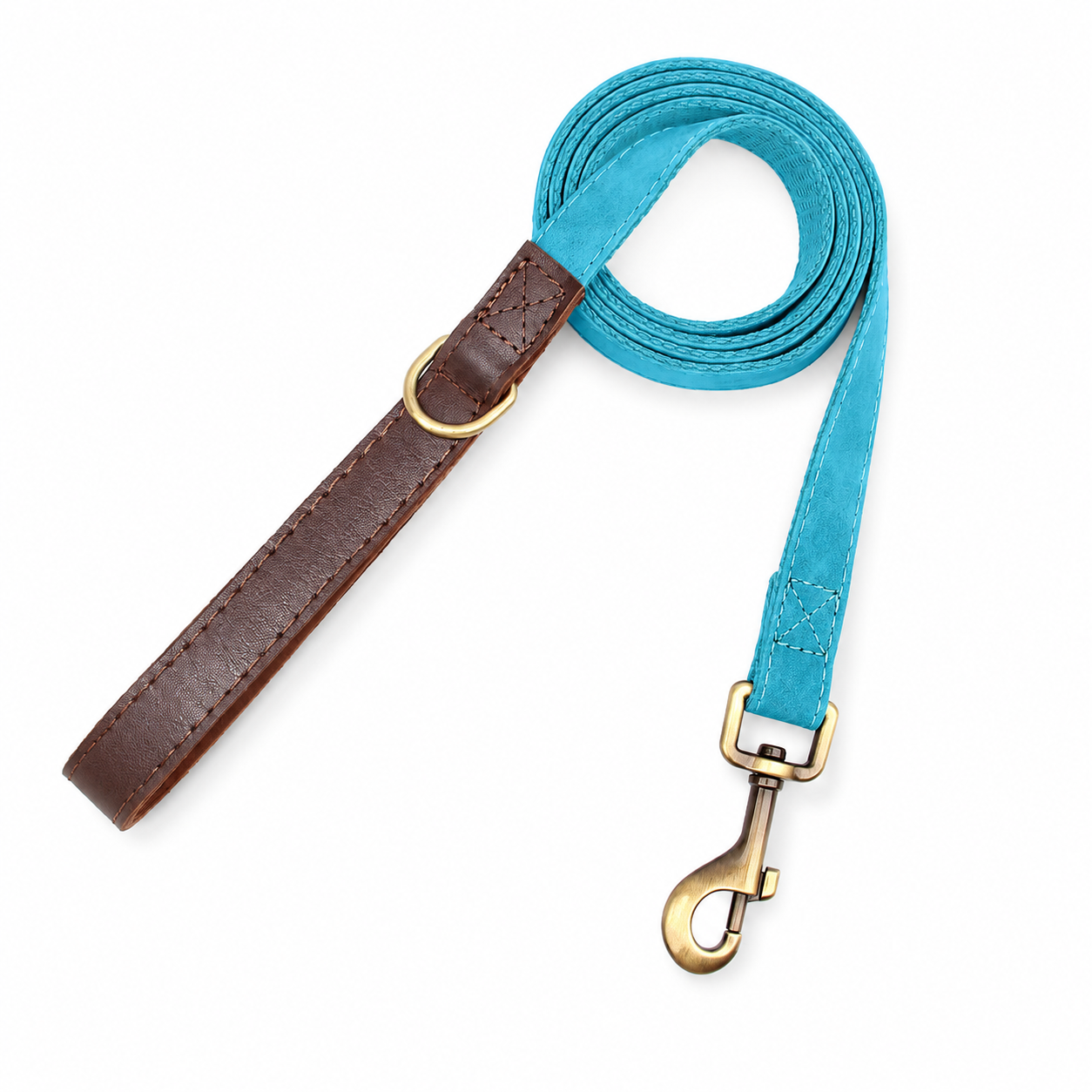 Flausi NamensBand Edles Leder-Komplettset mit Gravur und Leine