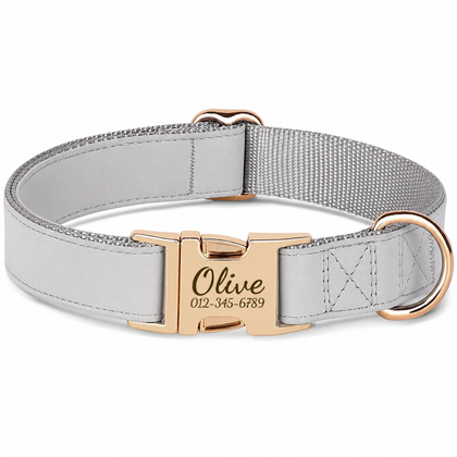 Flausi Elegant Personalized Collar - Leather with Anti-Lost Buckle