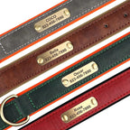 Flausi NamensBand Edles Leder mit Metall-Namensschild