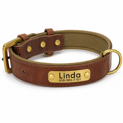 Flausi elegant personalized collar – leather set: collar & leash