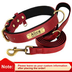 Flausi NamensBand Edles Leder-Set Halsband und Leine