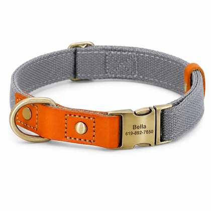 Flausi Elegant Personalized Collar – Nylon Set with Matching Leash