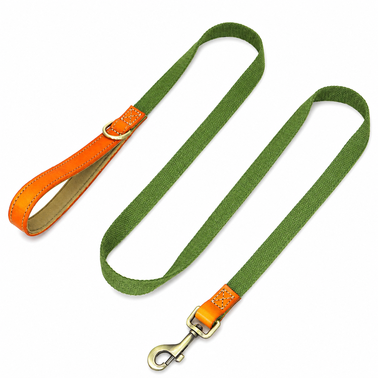 Flausi NamensBand Edles Nylon-Leder-Set mit graviertem Namensschild und Leine