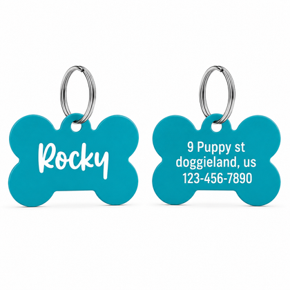 Flausi High-Quality Personalized Dog Tag – Lightweight Aluminum with Address & Number