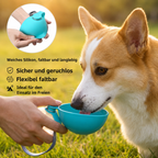 Flausi Napf2Go 2-in-1 Hunde-Trinkflasche mit Silikonnapf