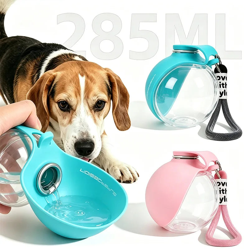 Flausi Napf2Go 2-in-1 Hunde-Trinkflasche mit Silikonnapf