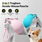 Flausi Napf2Go 2-in-1 Hunde-Trinkflasche mit Silikonnapf