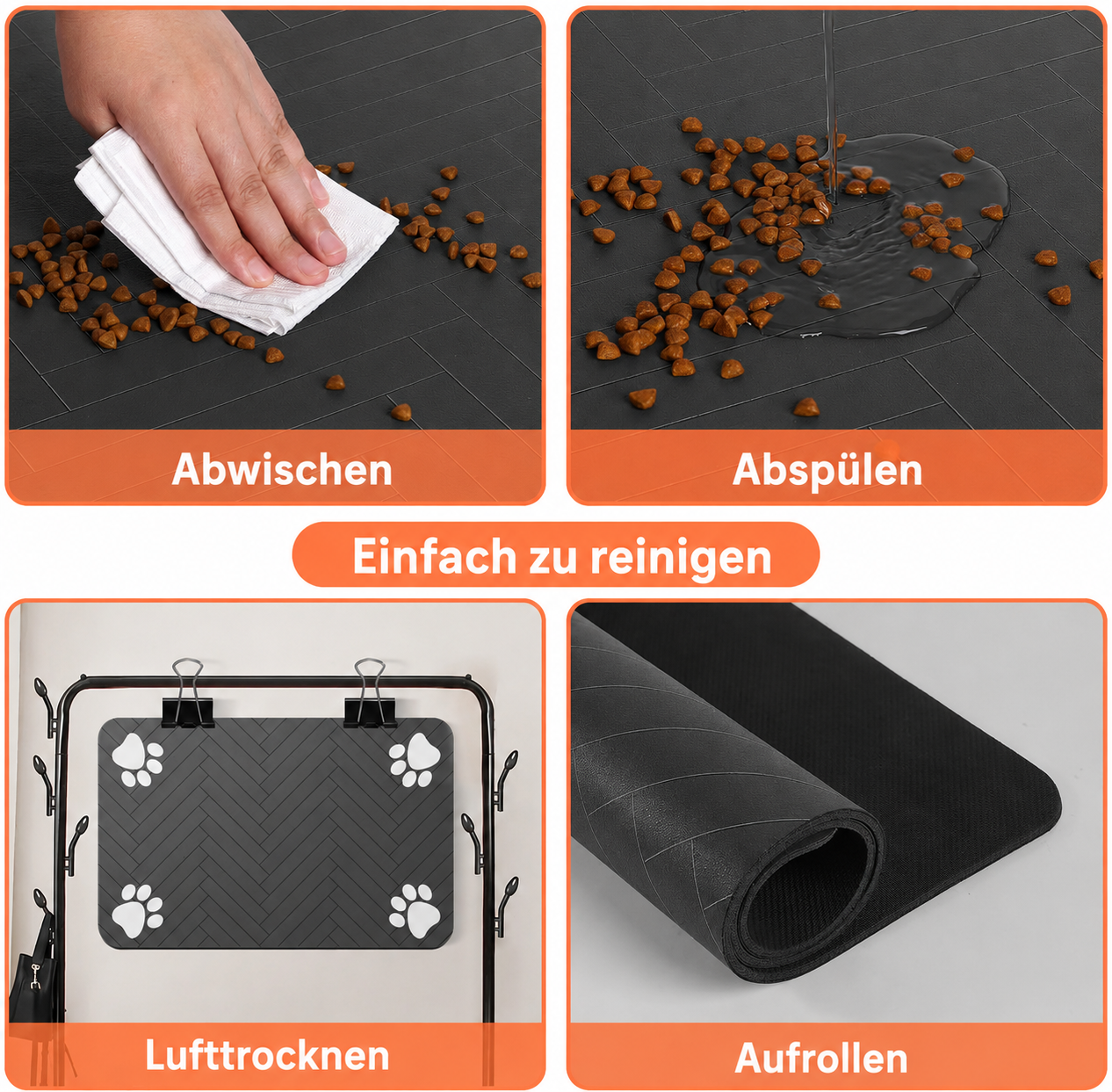 Flausi NapfMatte bodenschonend wasserabsorbierende und easy-clean Futterplatz-Matte