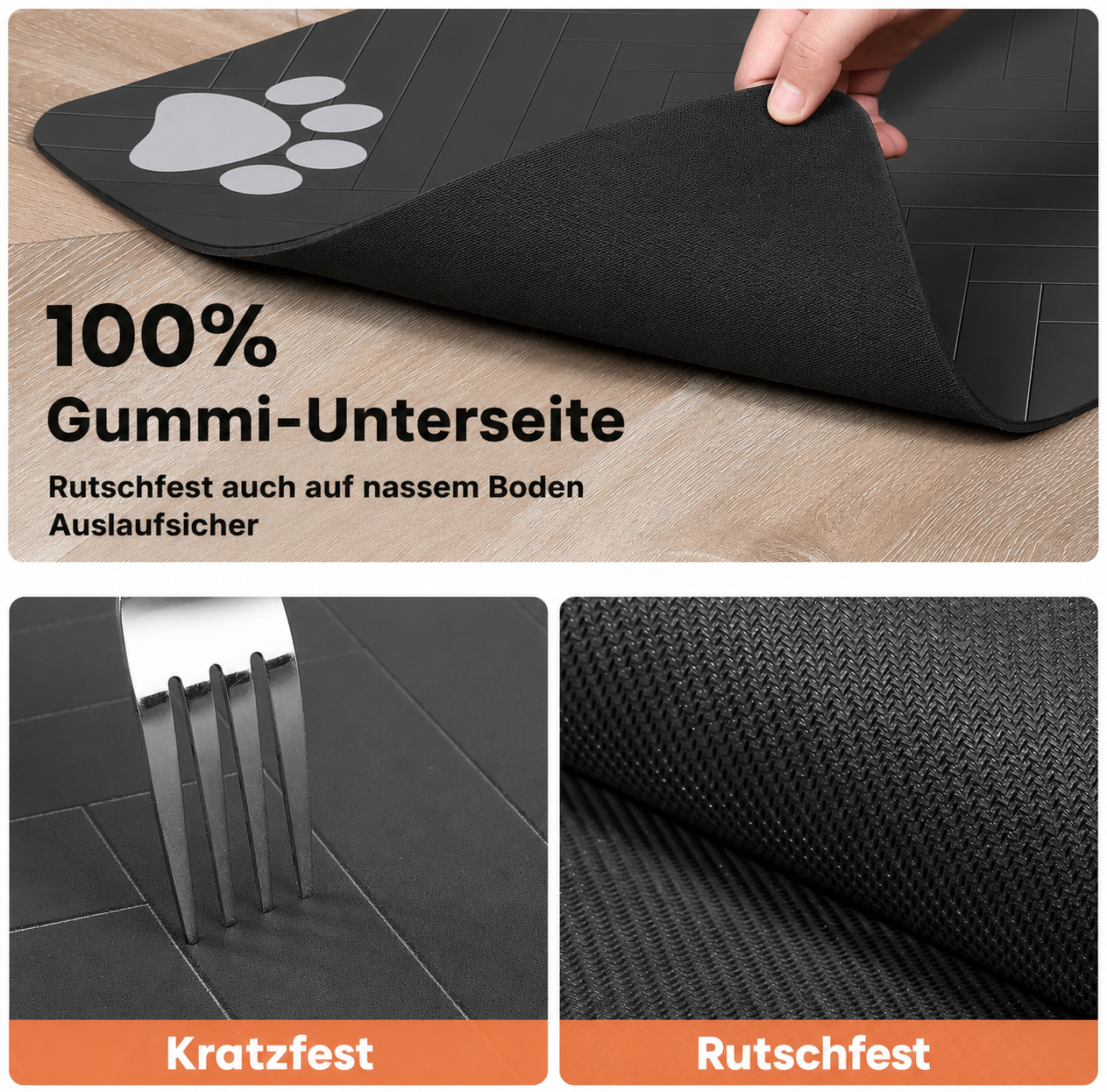 Flausi NapfMatte bodenschonend wasserabsorbierende und easy-clean Futterplatz-Matte