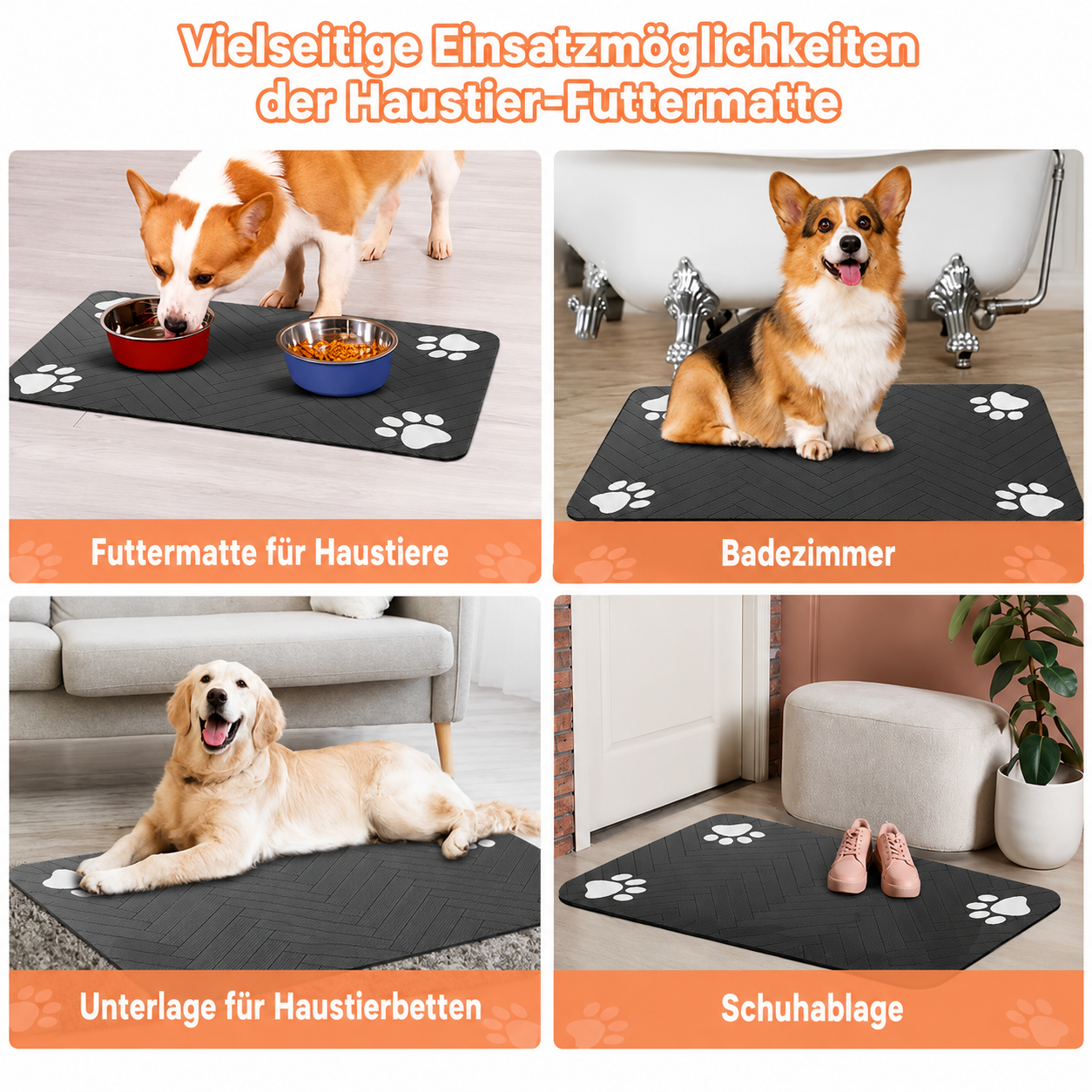 Flausi NapfMatte bodenschonend wasserabsorbierende und easy-clean Futterplatz-Matte