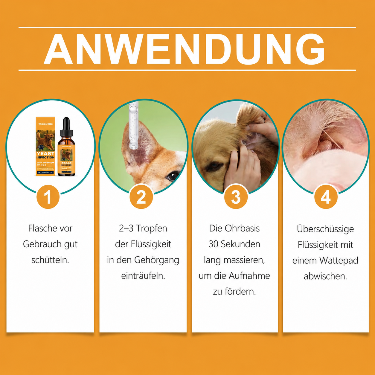 Flausi OhrenSchutz sanfte Ohrenpflege-Tropfen gegen Juckreiz und Geruch für Hunde 60 Ml.
