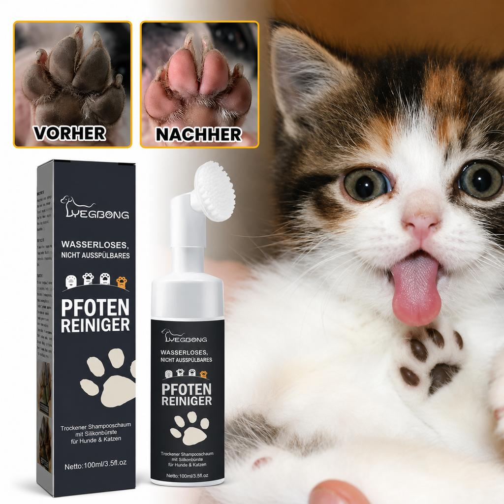 Flausi PfotenFrisch pflegender Pfotenreiniger Schaum mit Silikonbürste 100 Ml.