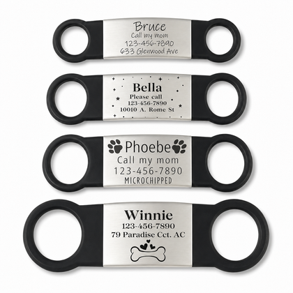Flausi High-Quality Personalized Dog Tag – Stainless Steel with Silent Silicone Rim