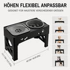 Flausi RückenFit 2-in-1 höhenverstellbarer schonender Futterplatz mit Anti-Schling Napf