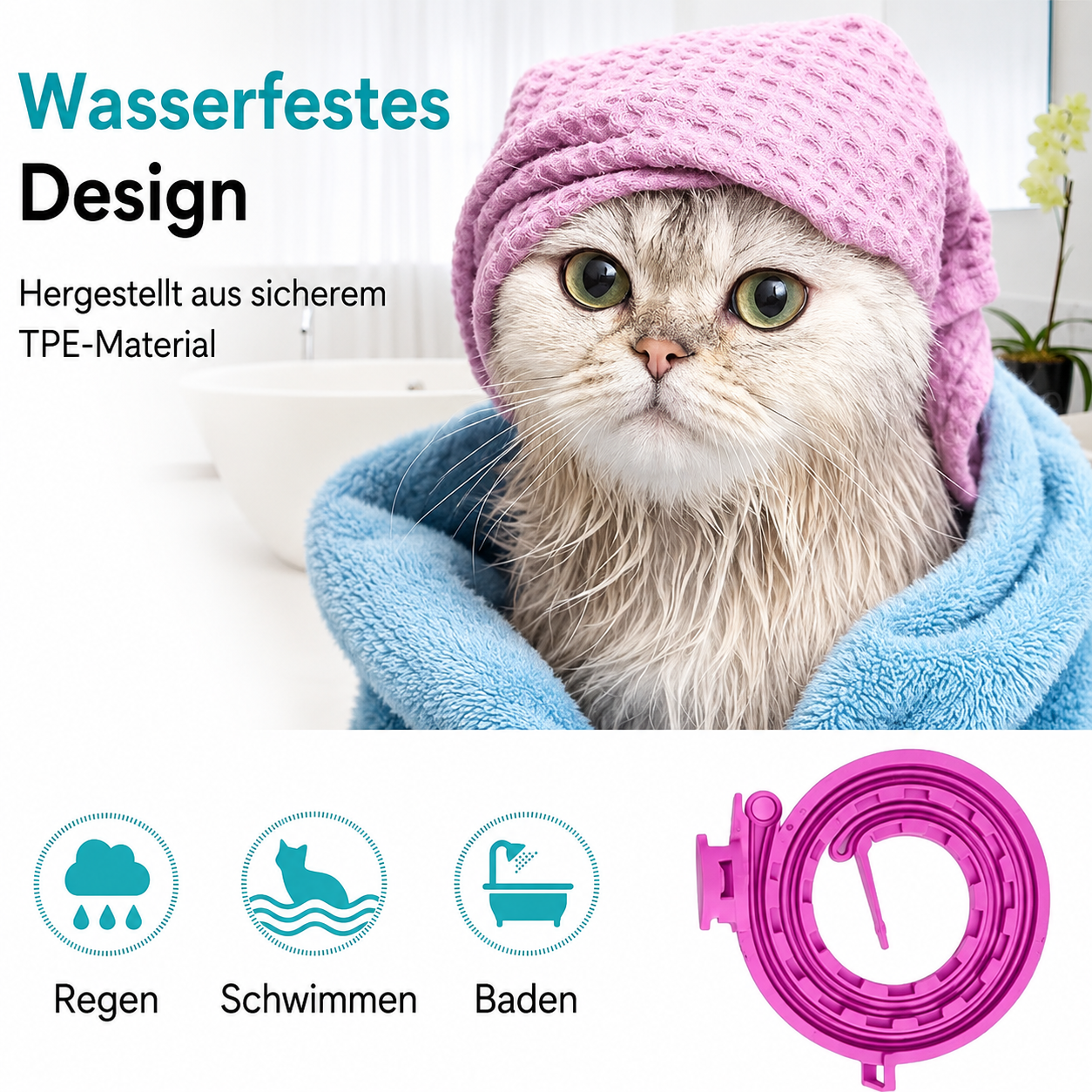 Flausi RuheBand sanftes Anti-Stress Halsband für Hunde und Katzen