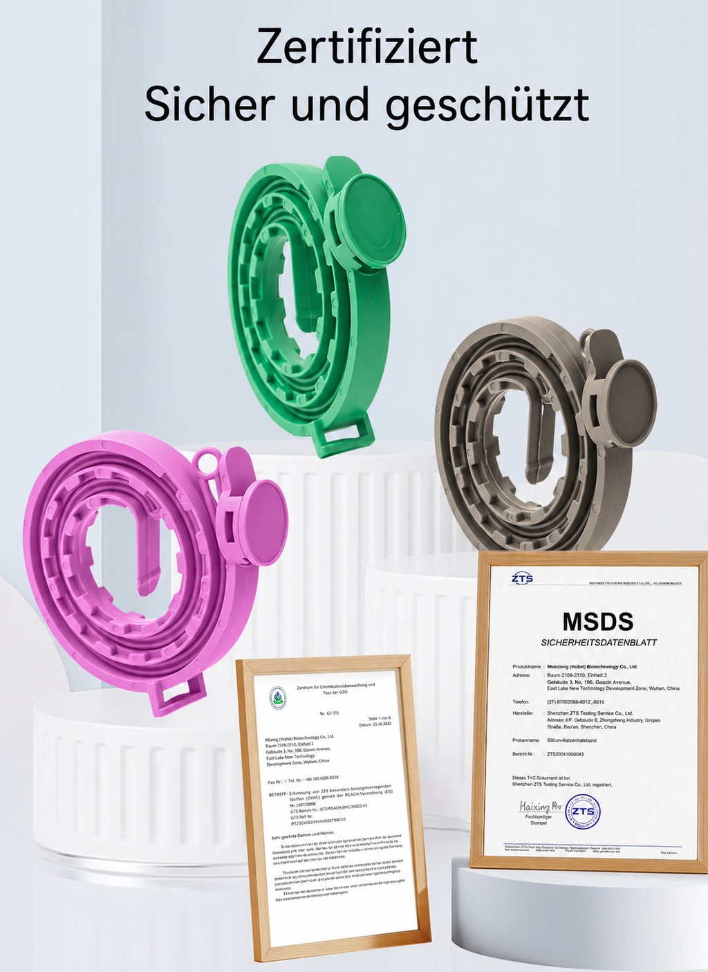 Flausi RuheBand sanftes Anti-Stress Halsband für Hunde und Katzen