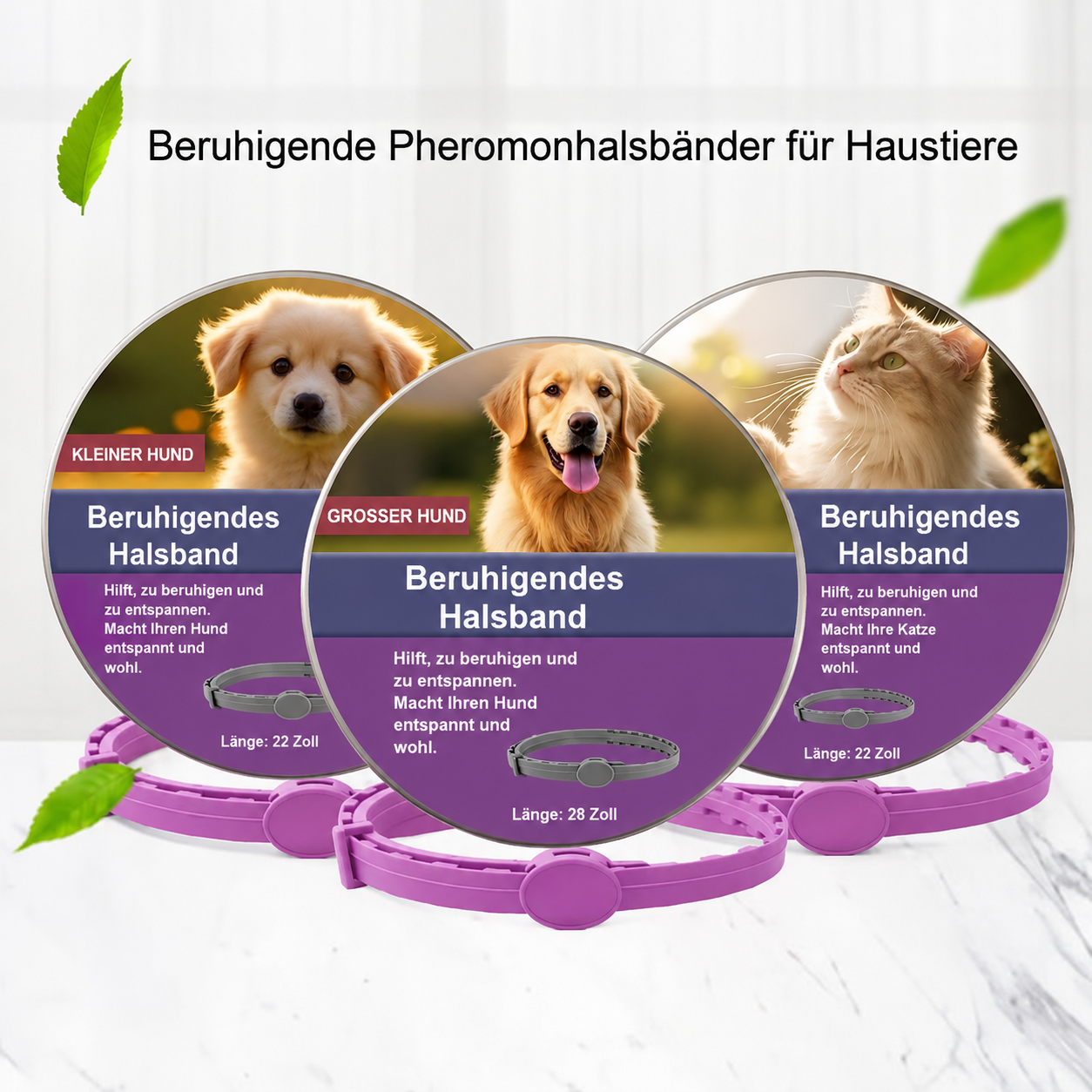 Flausi RuheBand sanftes Anti-Stress Halsband für Hunde und Katzen