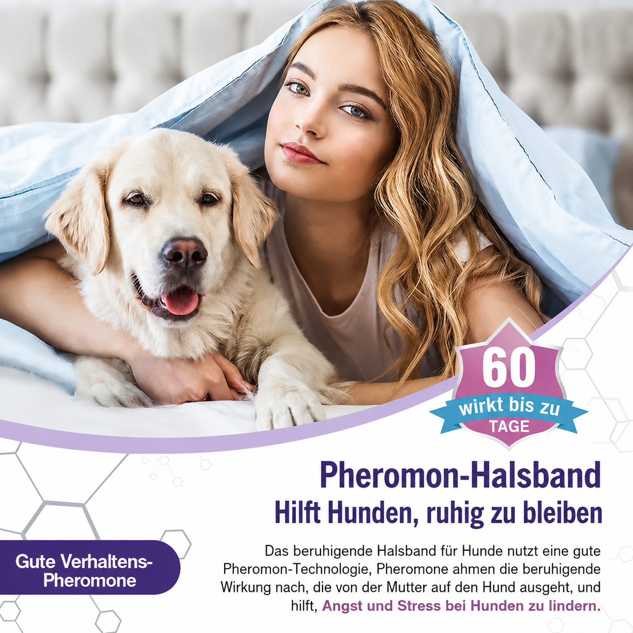 Flausi RuheBand sanftes Anti-Stress Halsband für Hunde und Katzen