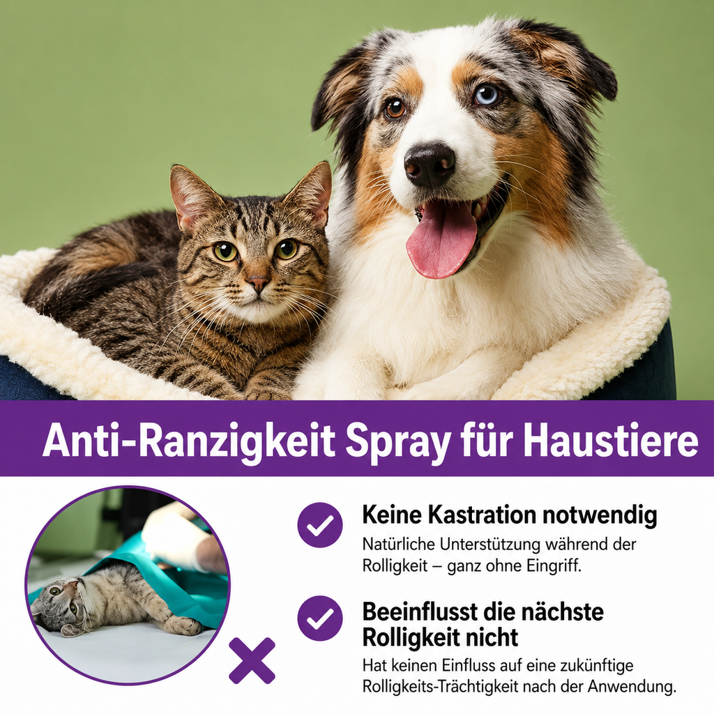 Flausi RuheSpray Anti-Stress natürliches Beruhigungsspray für Hunde und Katzen 50 Ml.