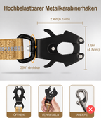 Flausi SanftZug™ 2-in-1 robuste Hundeleine mit Ruckdämpfer & Auto-Sicherheitsgurt