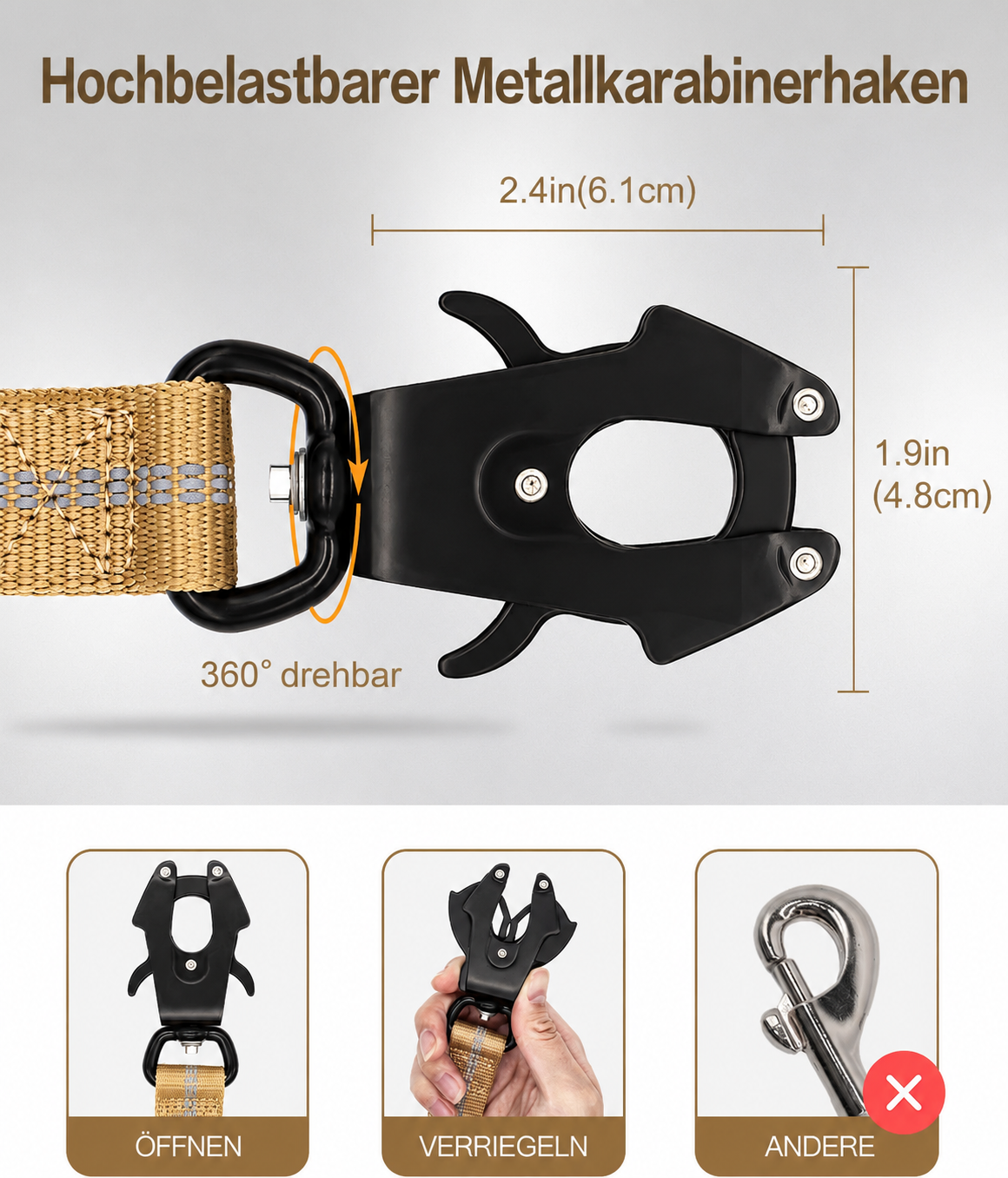 Flausi SanftZug™ 2-in-1 robuste Hundeleine mit Ruckdämpfer & Auto-Sicherheitsgurt
