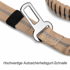 Flausi SanftZug™ 2-in-1 robuste Hundeleine mit Ruckdämpfer & Auto-Sicherheitsgurt