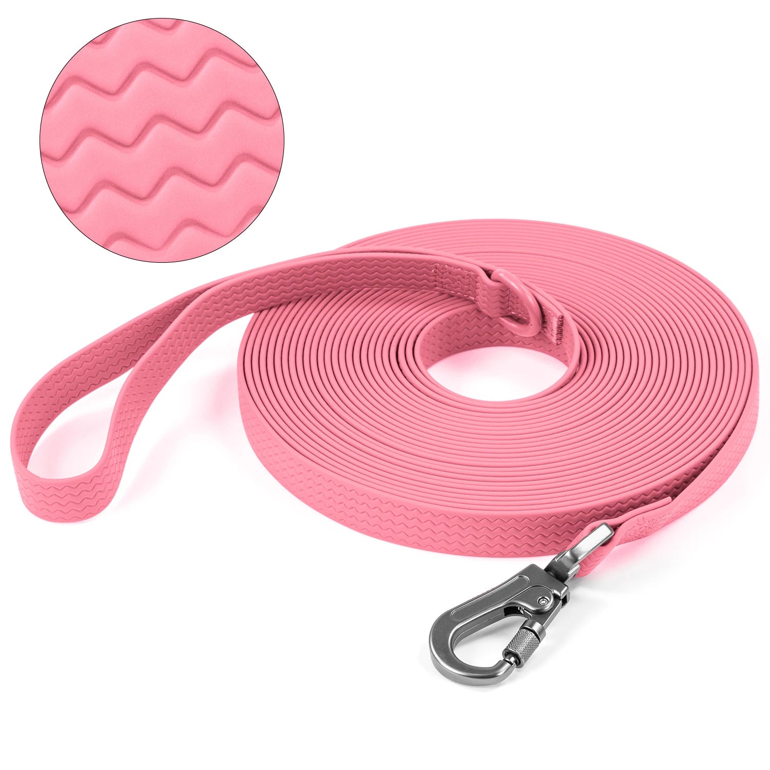 Flausi SauberSpur wasserfeste robuste PVC-Schleppleine mit Sicherheitskarabiner