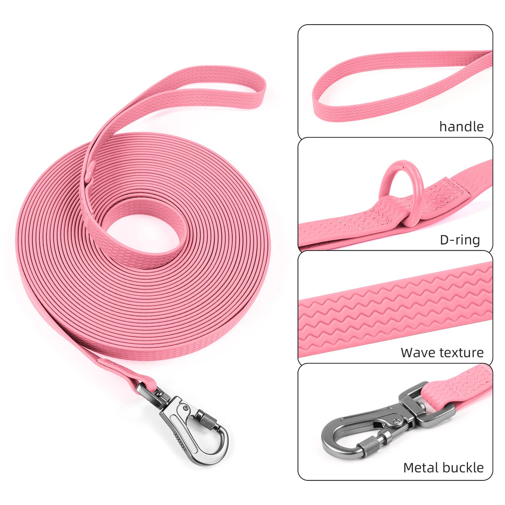Flausi SauberSpur wasserfeste robuste PVC-Schleppleine mit Sicherheitskarabiner