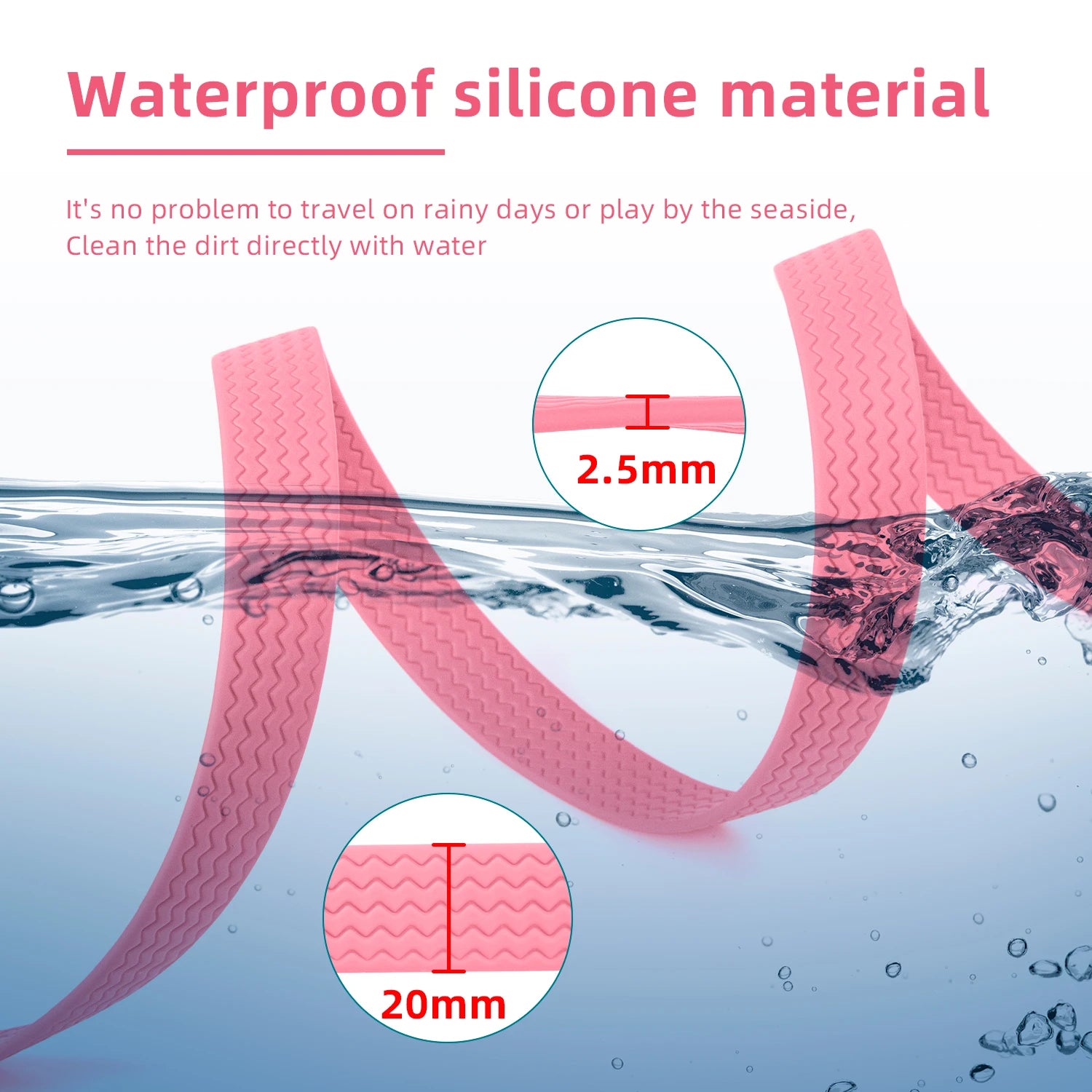 Flausi SauberSpur wasserfeste robuste PVC-Schleppleine mit Sicherheitskarabiner