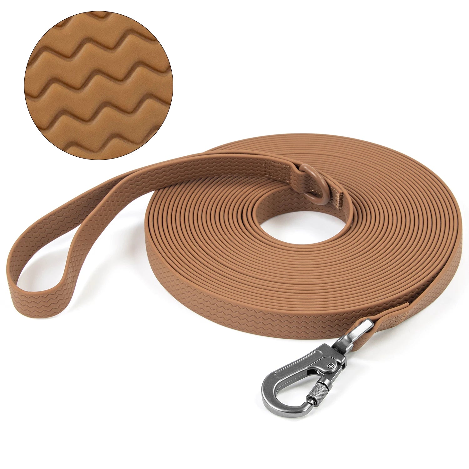 Flausi SauberSpur wasserfeste robuste PVC-Schleppleine mit Sicherheitskarabiner