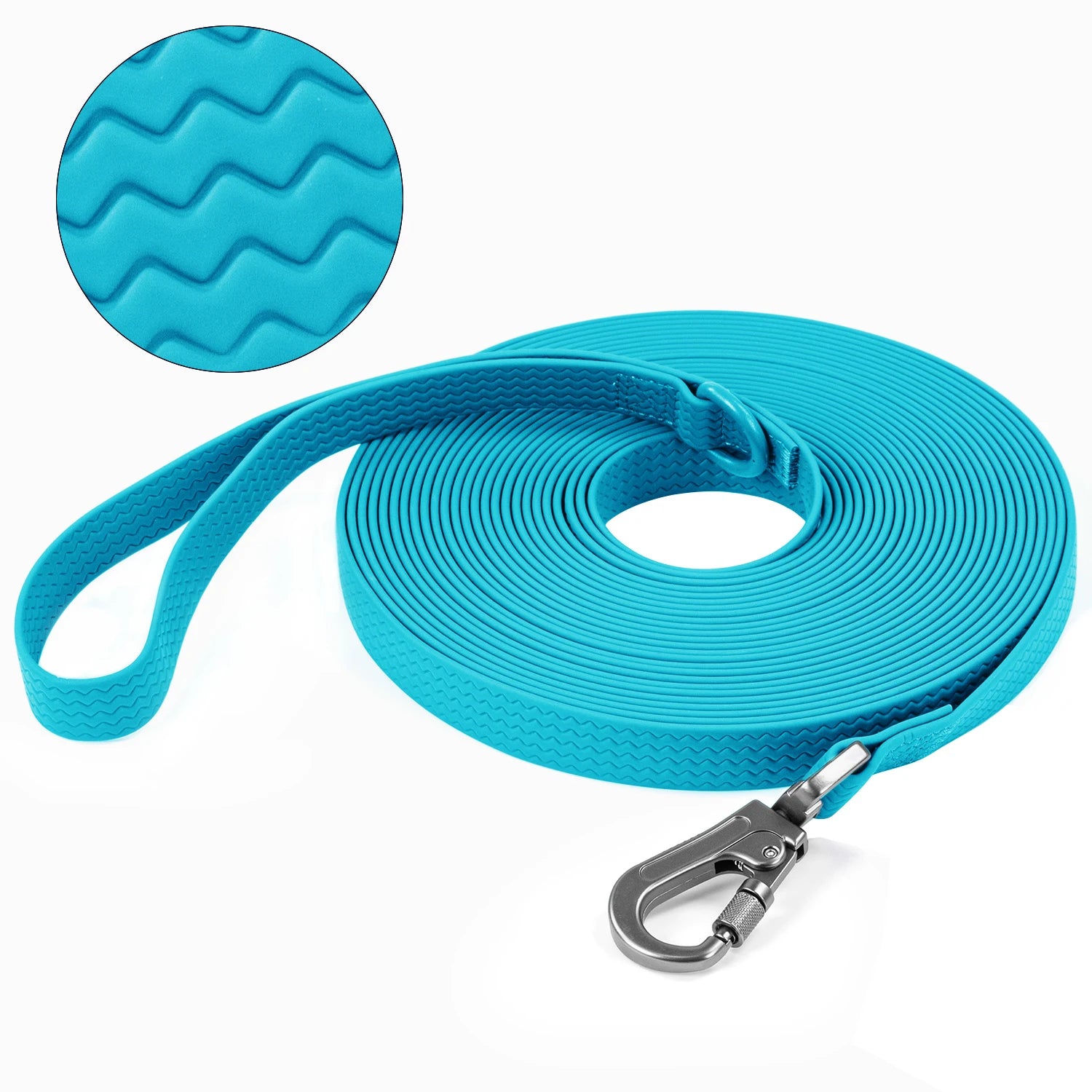 Flausi SauberSpur wasserfeste robuste PVC-Schleppleine mit Sicherheitskarabiner
