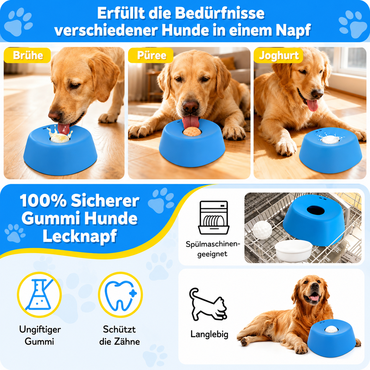 Flausi SchlabberStopp gesundheitsfördernder Anti-Schling Napf für Hunde und Katzen