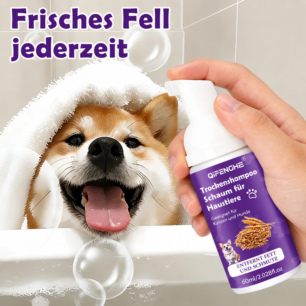 Flausi SchnellFrisch sanfter Trockenshampoo-Schaum ohne Wasser 60 ml