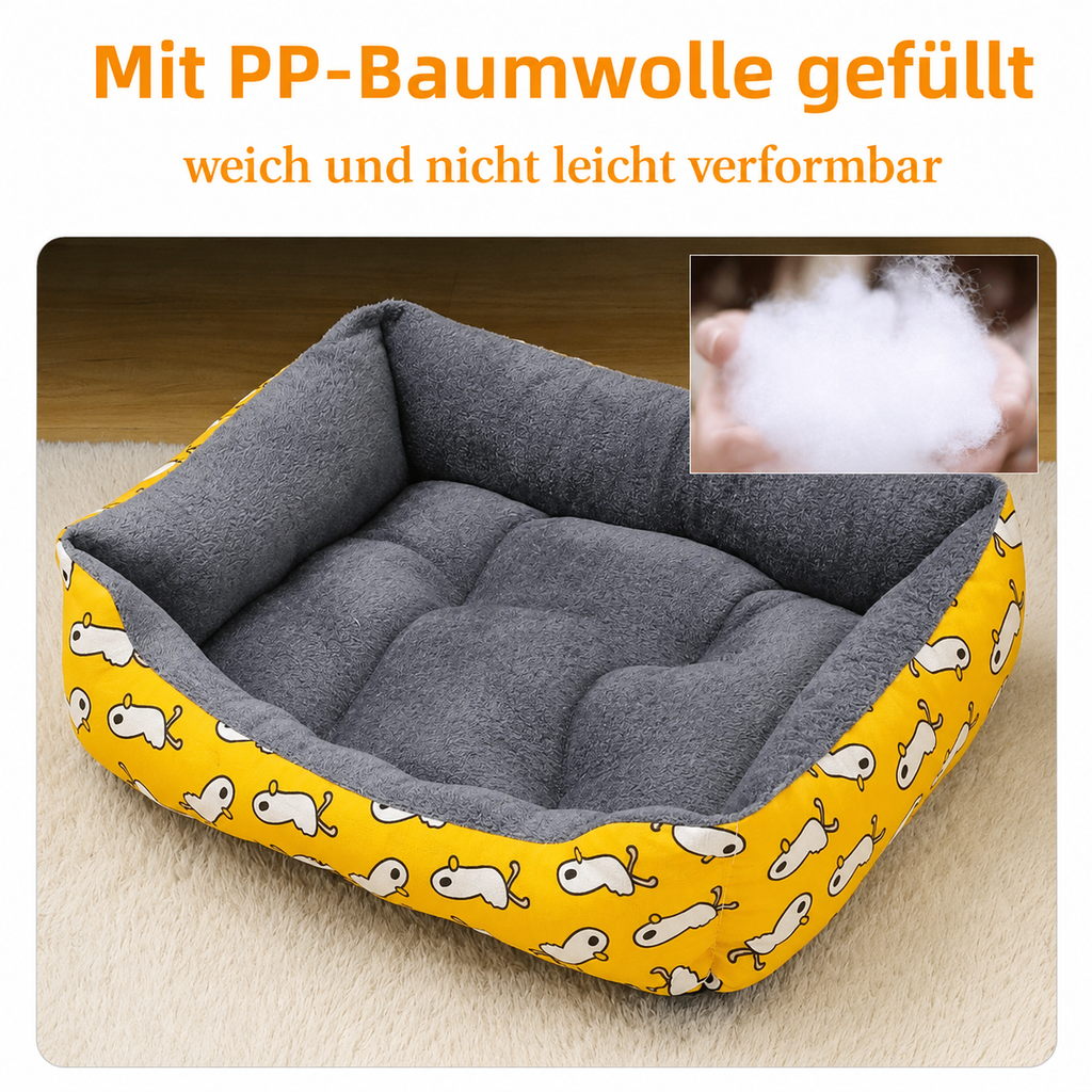 Flausi WinterBett orthopädisches Plüsch-Nest mit PP-Baumwolle für Hunde und Katzen