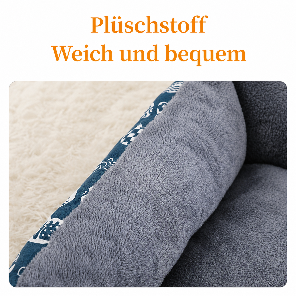 Flausi WinterBett orthopädisches Plüsch-Nest mit PP-Baumwolle für Hunde und Katzen