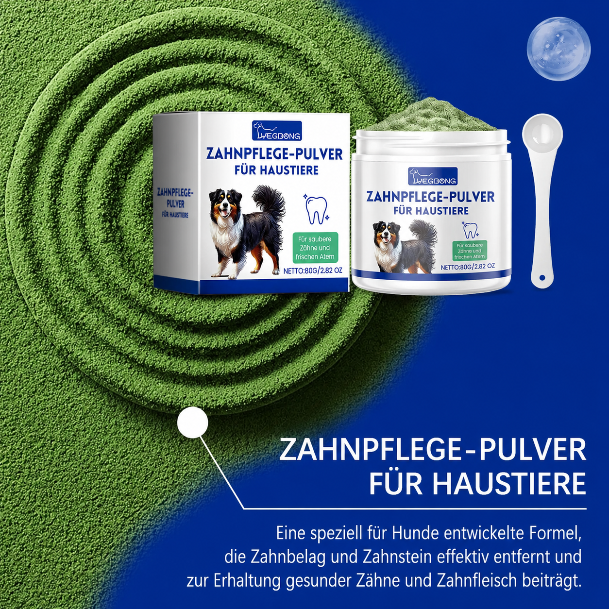 Flausi ZahnRein wirksames Zahnpflege-Pulver gegen Zahnstein 80g