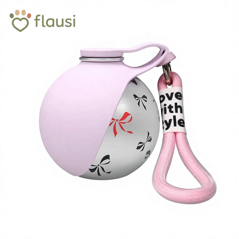 Flausi Napf2Go Trinkflasche – 2in1 Hunde-Trinkflasche mit Silikonnapf